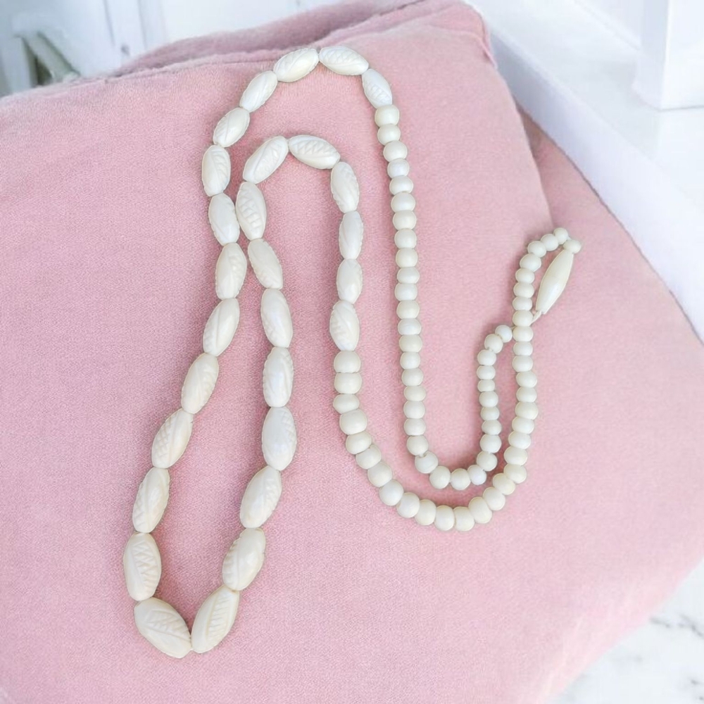 Antique Carved Organic Beaded Necklace